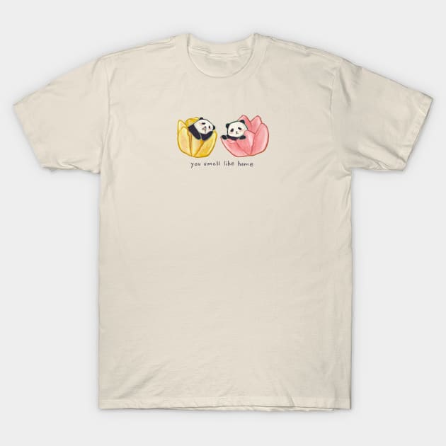 You smell like home pandas T-Shirt by Katfish Draws